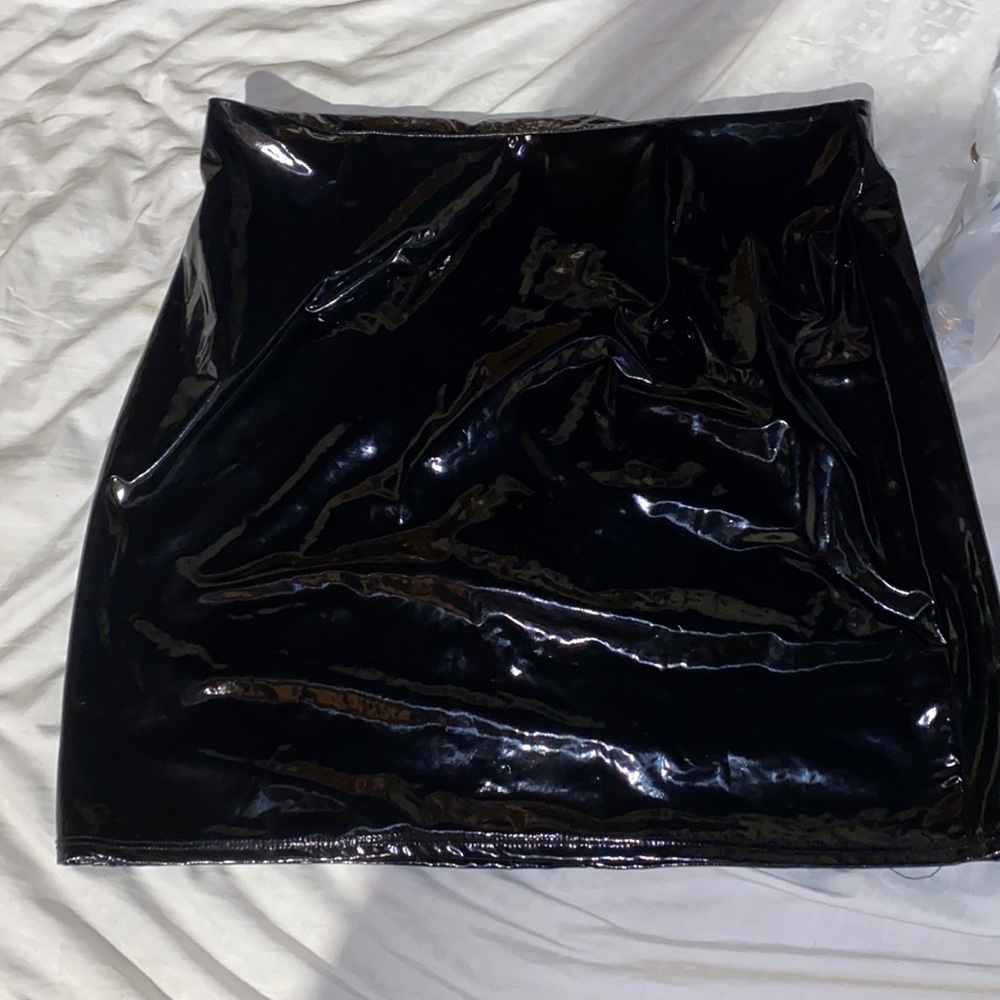 Black leather skirt